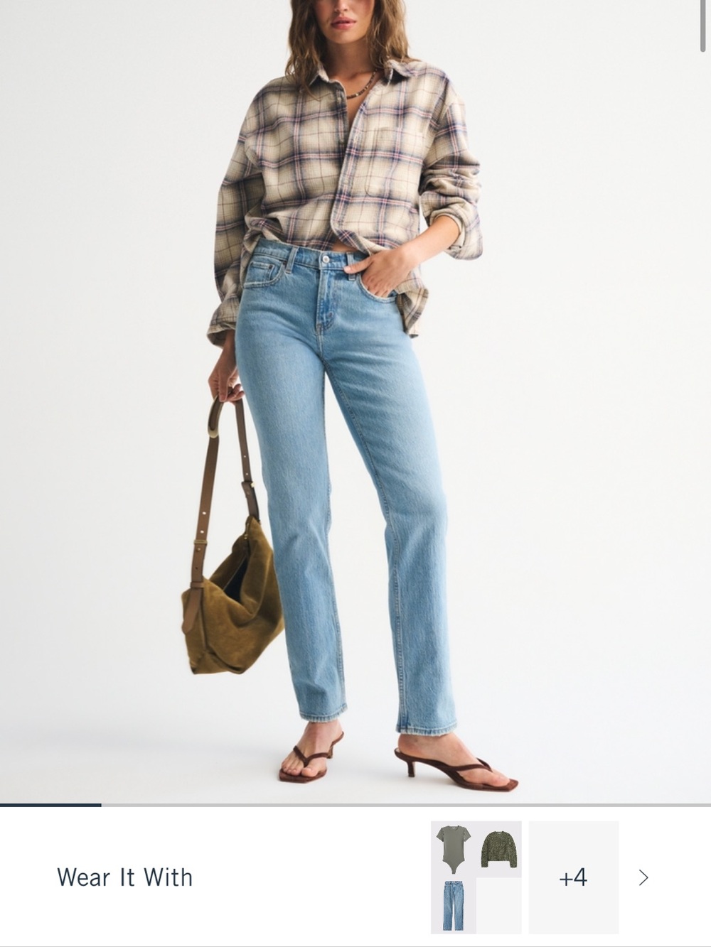 Abercrombie & Fitch Women's Straight Leg Jeans - Medium Blue Wash